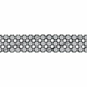Swarovski Trimming - 3 Row - 9mm - Crystal / Black - Price per centimeter