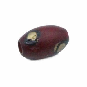 Bone Bead - Oval - 9 x 6mm - Burgundy / Gold