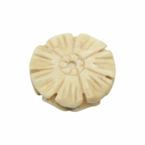 Bone Bead - Floral Coin - 24mm - Natural