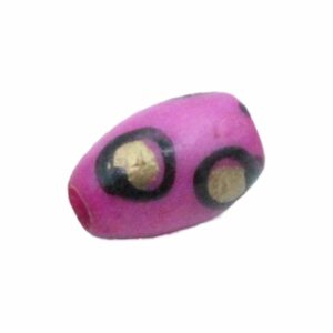 Bone Bead - Oval - 9 x 6mm - Pink / Gold