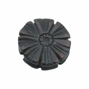 Bone Bead - Floral Coin - 24mm - Brown