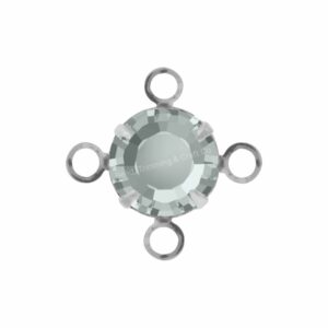Swarovski Channel Setting - Round - 4 Ring - 6.5mm - Rhodium / Black Diamond