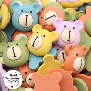 Teddy Bear Head Mix - 22mm - 50 Pieces