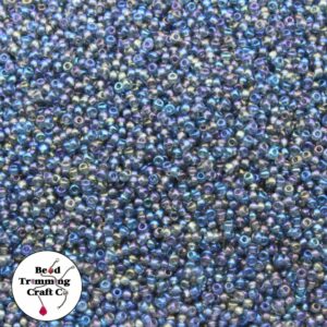 Seed Bead - 11/0 - Blue Oil Slick Transparent - Price Per Gram - Czech Made