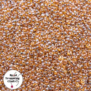 Seed Bead - 12/0 - Amber Colourlined - Price Per Gram