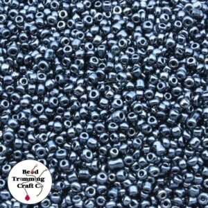 Seed Bead - 12/0 - Hematite - Price Per Gram