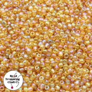 Seed Bead - 6/0 - Topaz AB Transparent - Price Per Gram