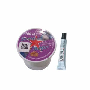 Stretch Magic – 0.8mm – Clear – 100 Meters / E6000 – 7.2 Grams