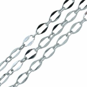 Chain - 8 x 5mm - Flat Oval - Ant Silver - Price per Meter
