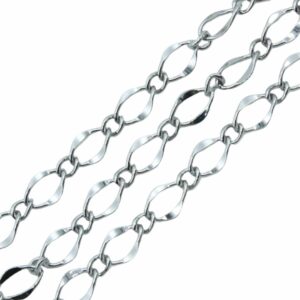 Chain - 8 x 6mm - Flat Twist Oval - Ant Silver - Price per Meter