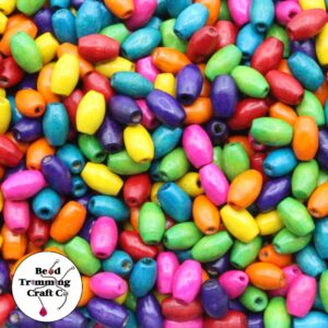 Wood Bead - Oval - 8mm - Mix - Price per gram