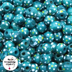 Wood Bead - Round / Flower - 10mm - Zircon