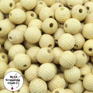 Wood Bead - Round / Beehive - 12mm - Natural