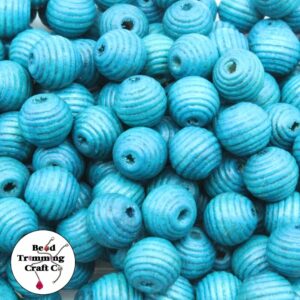 Wood Bead - Round / Beehive - 12mm - Zircon