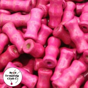 Wood Bead – Bone Shape - 16mm – Pink