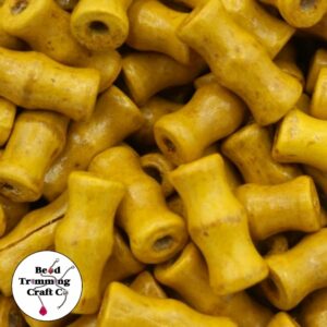Wood Bead – Bone Shape - 16mm – Yellow