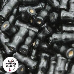 Wood Bead – Bone Shape - 16mm – Black