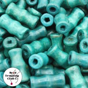 Wood Bead – Bone Shape - 16mm – Blue