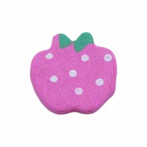 Wood Flatback - Apple - 21mm - Pink