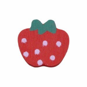 Wood Flatback - Apple - 21mm - Red