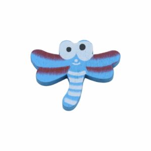 Wood Flatback - Dragonfly - 35mm - Blue