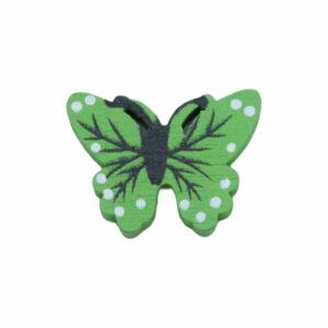 Wood Flatback - Butterfly - 25mm - Green
