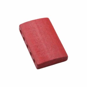 Wood Spacer Bead - 5 Hole - 30mm - Red