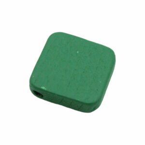 Wood Bead – Square Shape - Diagonally Drilled - 27mm – Green