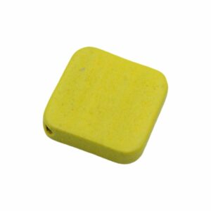 Wood Bead – Square Shape - Diagonally Drilled - 27mm – Yellow
