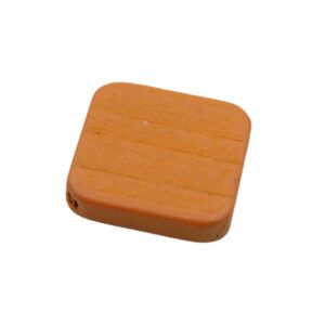 Wood Bead – Square Shape - Diagonally Drilled - 27mm – Orange