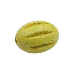 Wood Bead – Oval - Grated - 30mm – Yellow
