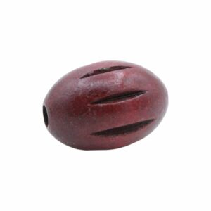Wood Bead – Oval - Grated - 30mm – Burgundy