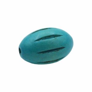 Wood Bead – Oval - Grated - 30mm – Blue