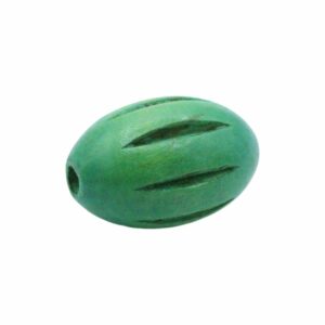 Wood Bead – Oval - Grated - 30mm – Green