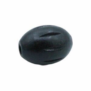 Wood Bead – Oval - Grated - 30mm – Black