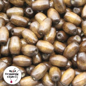 Wood Bead – Oval - 11 x 7mm - Brown