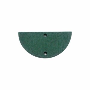 Wood Pendant - Semi Circle - 30mm - Green