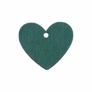 Wood Pendant - Heart - 22mm - Green