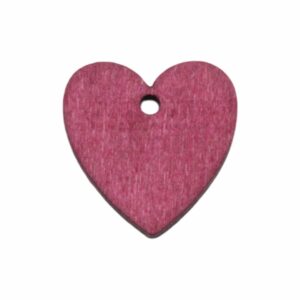 Wood Pendant - Heart - 25mm - Burgundy