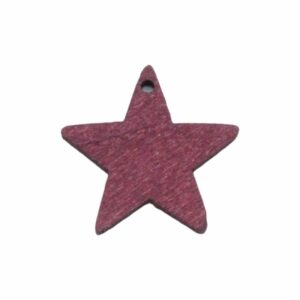 Wood Pendant - Star - 25mm - Burgundy