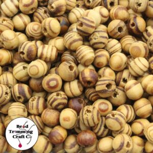 Wood Bead - 8mm - Brown / Grain