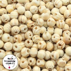 Wood Bead - 8mm - Natural / Grain