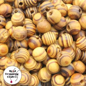 Wood Bead - 12mm - Brown / Grain