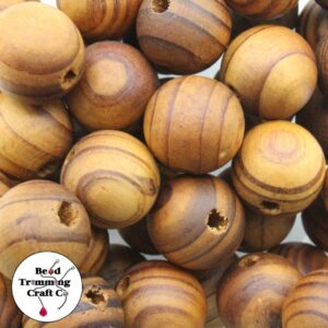 Wood Bead - 20mm - Brown / Grain