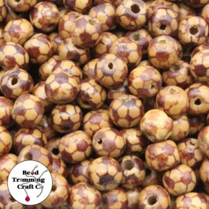 Wood Bead - Soccer Ball - 10mm