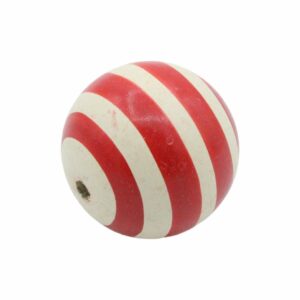 Wood Bead - Stripe - 28mm - Red