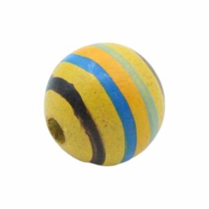 Wood Bead - Striped - 15mm