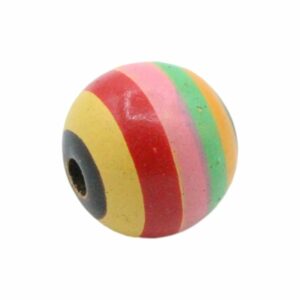 Wood Bead - Striped - 15mm