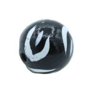 Wood Bead - Black / Zebra - 20mm
