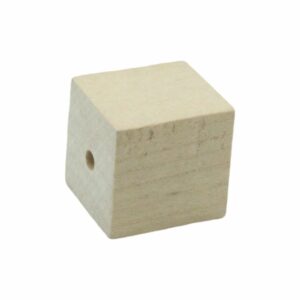 Wood Bead – Cube - 20mm – Raw